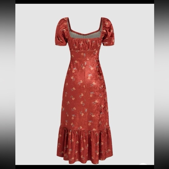 Cider Velvet Sweetheart Floral Midi Dress 
size XXL - Picture 7 of 12